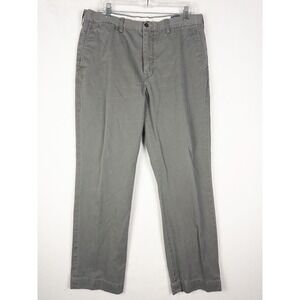 Polo Ralph Lauren Chino Pants Mens 36x32 Gray Flat Front Casual Classic Fit Pony